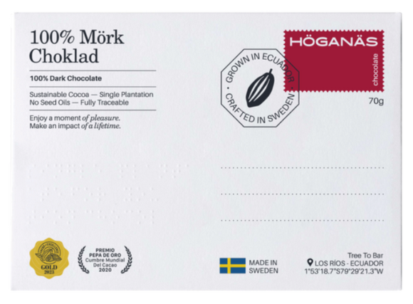 Höganäs tablette 100% cacao pur 70g
