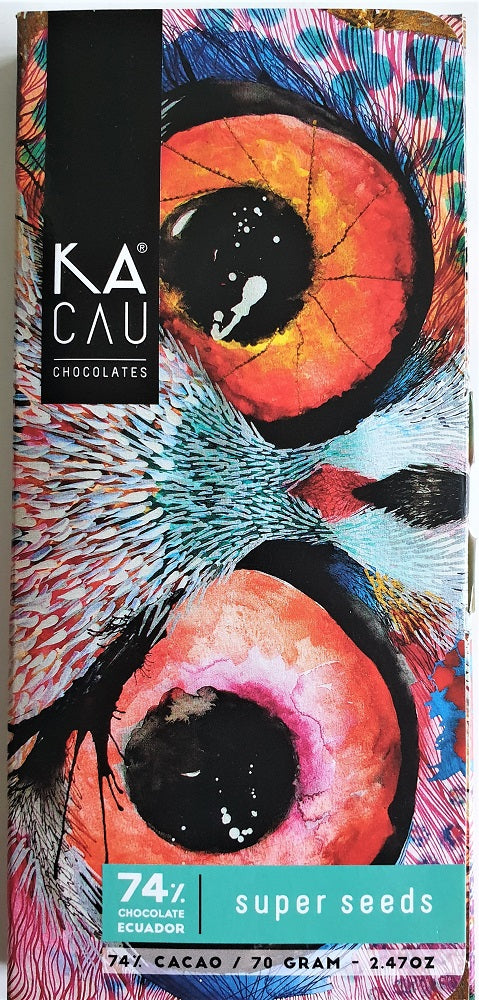 KACAU chocolat 74% cacao + super grains 70g