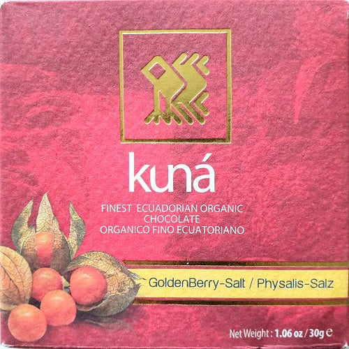 KUNÁ chocolat grand cru 71% cacao BIO + physalis et sel 30g