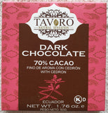 TAVORO chocolat 70% cacao avec verveine, 50g