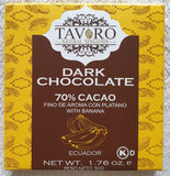 TAVORO chocolat 70% cacao avec banane, 50g