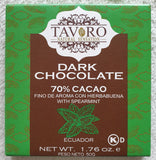 TAVORO chocolat 70% cacao avec menthe, 50g
