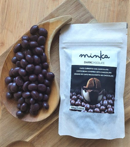 MINKA Choco-café, graines de café enrobés de chocolat, Équateur 100g