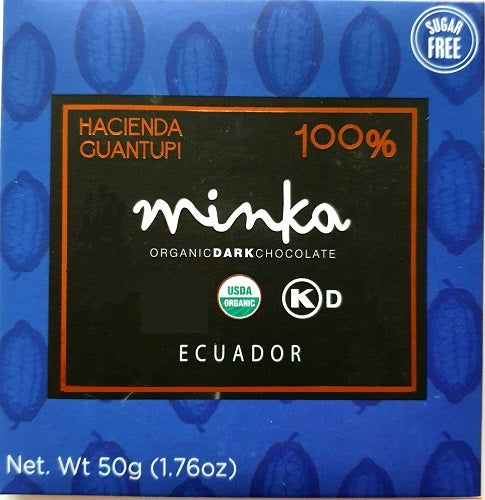 MINKA tablette de 100% cacao grand cru 50g